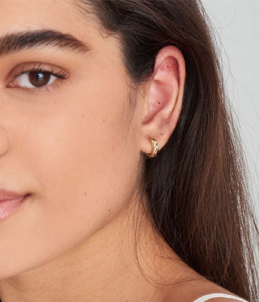 Ania Haie  Starry Opal Huggie Hoop Earrings Gold